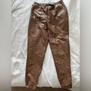 Cognac leather pants